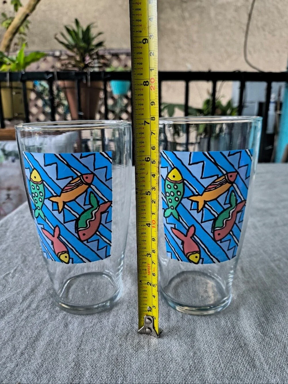 Pair of Large Multi Color Fish Glasses
